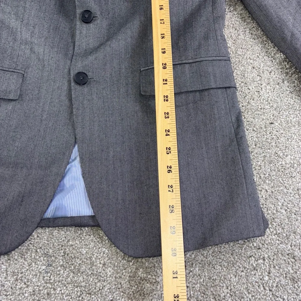 Banana‎ Republic Mens 40R Tailored Fit Grey Herringbone Blazer Sport Coat Career